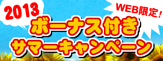 WEB限定 2013ボーナス付きサマーキャンペーン