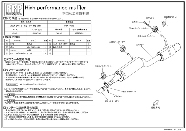 RRP ハイパフォーマンスマフラー